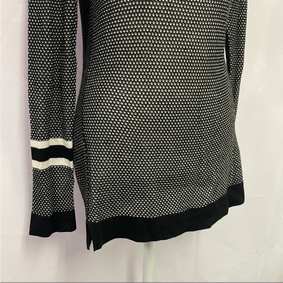 rag & bone Jeans Black/White Martina Long Sleeve  Mesh Layered Shirt Sz XS EUC - Picture 5 of 13